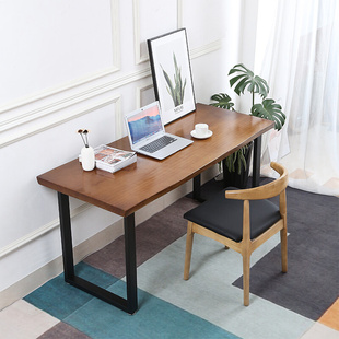 欧式 实木会议桌大板桌办公桌长方形洽谈桌简约书桌现代咖啡餐桌