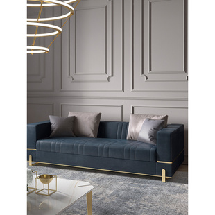 轻奢科技布沙发现代简约客厅意式 小户型设计师免洗布艺沙发 美式