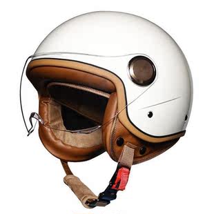 3C国标ORZ复古哈雷摩托车头盔男女电动踏板半覆式 4半盔四季 蓝牙