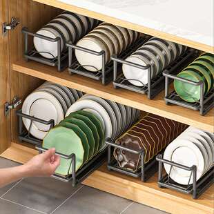 厨房碗碟收纳架置物架餐具橱柜内置盘子放碗架沥水架单层小型家用