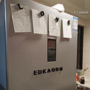 北欧风黑白色117个字母数字磁铁性冰箱贴幼儿童早教DIY英文墙装 饰