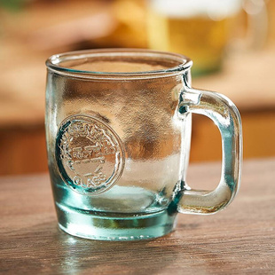 西班牙玻璃杯水杯家用啤酒杯果汁饮料杯创意带把手喝水杯子