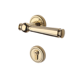 美式 金色门锁轻奢室内p北欧式 法式 亮金pvd房门锁卧室磁吸静音门锁