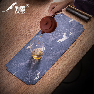 茶席防水棉麻布桌旗中式 茶台茶布艺茶桌垫禅意茶盘垫茶具配件 日式