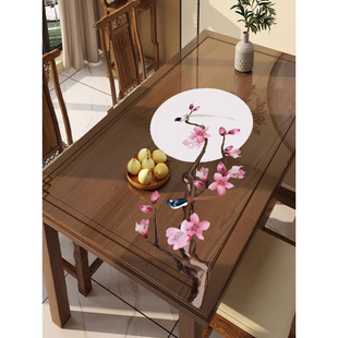 中式 软玻璃餐桌垫透明桌布防水防油餐桌布PVC茶几桌垫桌面保 新品