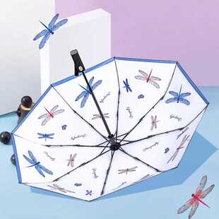 2023新款 全自动雨伞女生黑胶太阳伞防晒防紫外线两用晴雨伞遮 新款