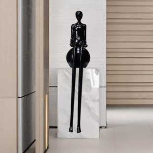 商业空间摆件抽象人物玻璃钢雕塑定制人像酒店大堂售楼处软装 饰品