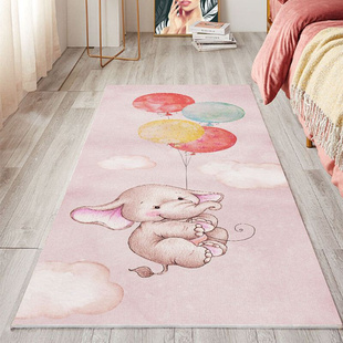 卧室床边地毯北欧风格 房间简约防滑加厚可爱少女能睡能坐家用软垫