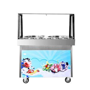新品 炒冰机炒冰淇淋卷机 小型商用炒酸奶水果冰卷机 鲜果炒冰