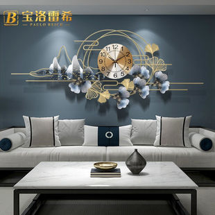 宝洛雷希新中式 挂钟客厅创意钟表轻奢大气挂表现代简约家用壁钟艺