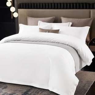 酒店床上四件套民宿宾馆白色被子学生六件套床笠被罩床单枕芯全套