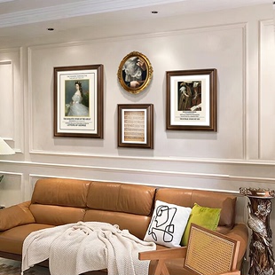 美式 装 饰画客厅沙发背景墙挂画复古欧式 壁画人物静物艺术卧室墙画