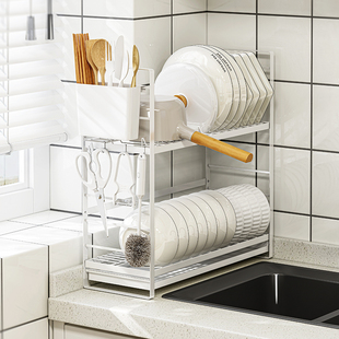 窄款 水槽碗盘碗碟收纳尺寸放碗筷沥水碗架厨房台面小型置物架