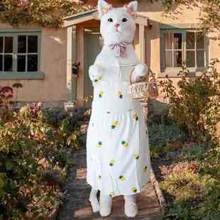 2023仿真猫咪模型会叫假猫咪小猫毛绒玩具玩偶迎宾客厅落地摆件装