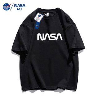 NASA联名短袖 t恤男女夏季 纯棉半袖 体恤衫 圆领修身 T潮牌 情侣装