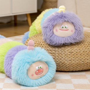 丑萌怪兽毛毛虫抱枕长条枕头毛绒玩具女生床上布娃娃玩偶儿童礼物