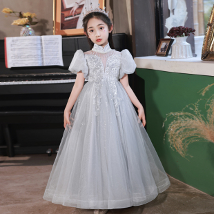 儿童礼服公主裙高端女童夏装 连衣裙花童婚纱裙女孩走秀钢琴演出服