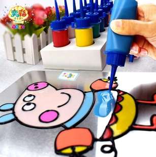 儿童沙画彩砂胶画画画板画画刮刮画幼儿艺术绘画立体创意烤画智力