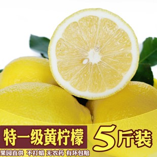 柠聚园 安岳特一级黄柠檬新鲜水果5斤皮薄多汁 包邮
