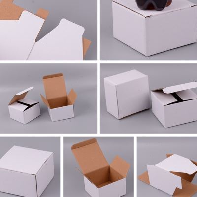 现货通用白色三层瓦楞白卡加厚五金快递打包小方纸箱纸盒包装 定制