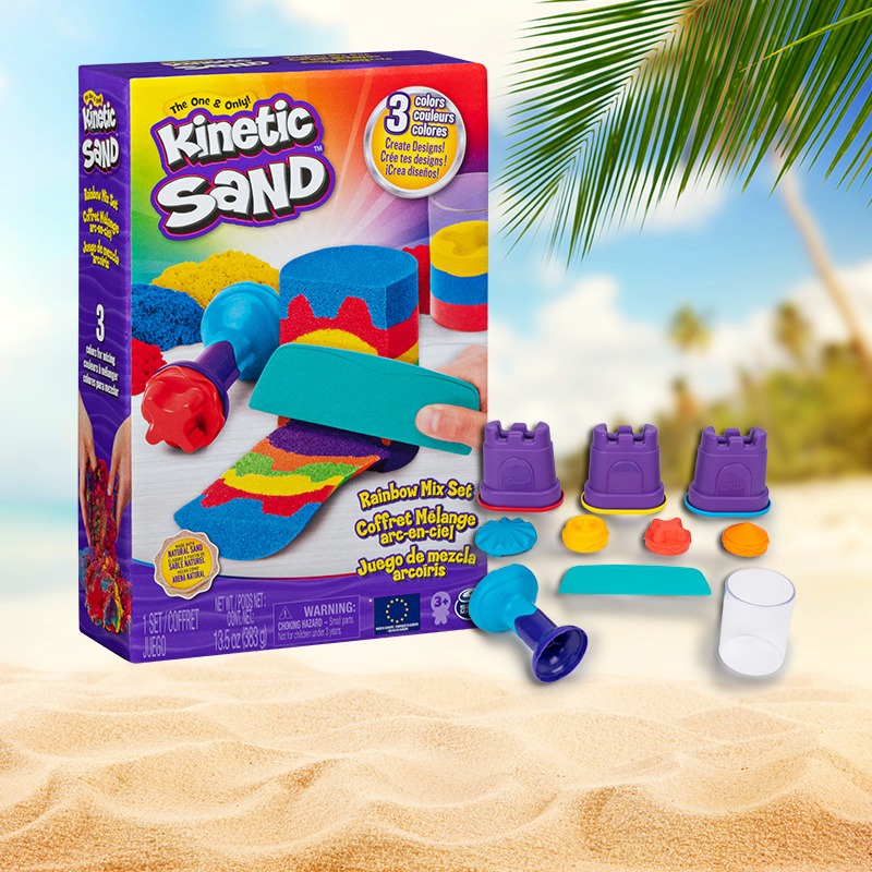SAND可利动力彩沙玩玩彩虹套装 儿童太空玩具魔力沙子解压 Kinetic