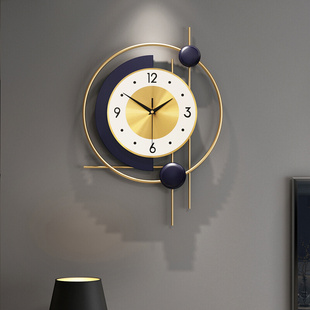 客厅钟表挂钟现代简约金属装 饰静音创意时钟餐厅艺术网红挂钟 欧式