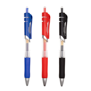 中性笔按动笔水笔学生考试碳素黑色水性签字笔芯0.5mm按压式 k35子