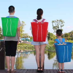 大塑篼胶背篓背婴儿家用塑JRP料背框水桶竹编加小孩装 框舞蹈道具