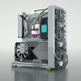 开放机箱 MATX电脑铝合金机箱架 布克斯 创意ITX台式 机水冷箱 个性