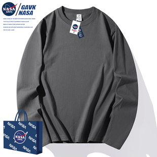 NASA GAVK2023春秋季 男女同款 情侣百搭潮流长袖 新品 T恤 纯棉夏季