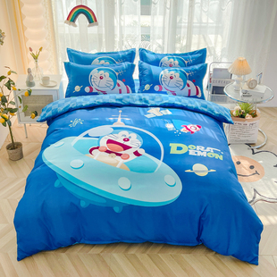 新款 哆啦A梦卡通四件套床单被套男孩多啦儿童学生床上三件套