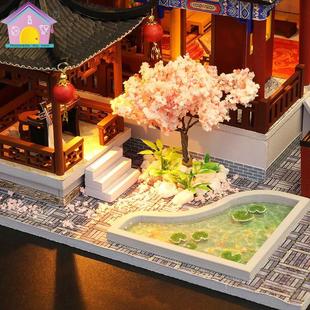古风建筑模型中式 古代设计工具街景摆件园林玩具房子小屋diy室