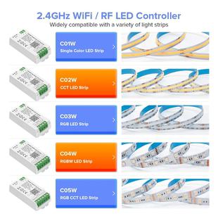 led智能涂鸦wifi控制器蓝牙app可连接语音音箱调光RGBW变色调光器