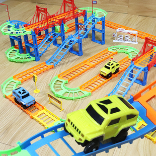 汽车小火车益智男孩3 4岁5 儿童玩具电动轨道车跑道过山车赛道拼装