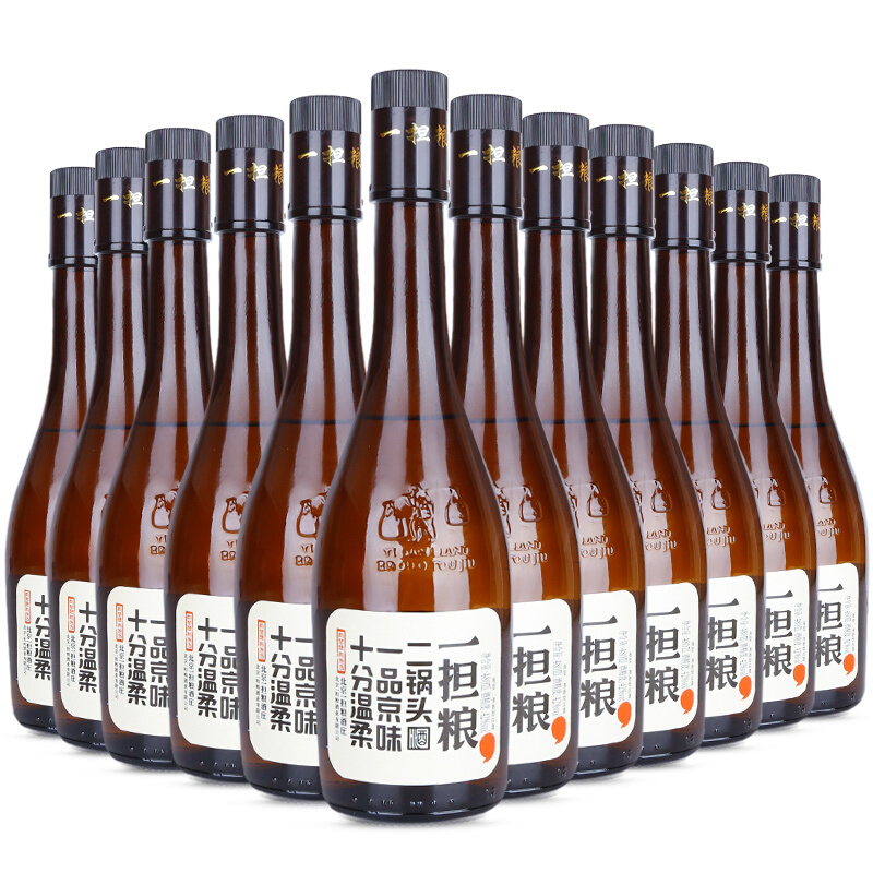 北京二锅头42度一担粮逗号480ml 12瓶国产清香型粮食白酒