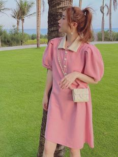 法式 温柔裙子设计感小众2022年流行新款 连衣裙女夏季 赫本风茶歇裙