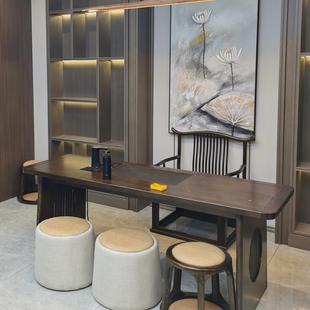 新中式 茶桌椅组合禅意空间实木功夫茶台喝茶泡茶桌茶室设计师家具