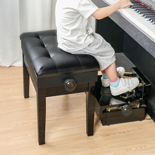 实木钢琴凳高级可升降琴凳双人儿童书箱凳子单人电子琴电钢琴椅子