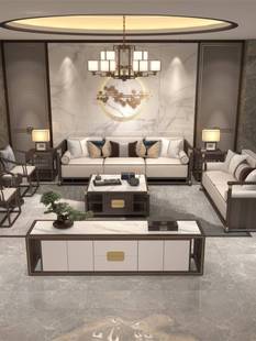乌金木沙发组合现代中式 大小户型客厅别墅黑檀实木高档家具 新中式