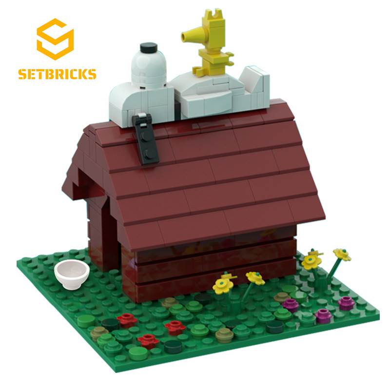 SETbricks创意设计史努比小黄鸟糊涂塌客小颗粒拼装 积木益智玩具