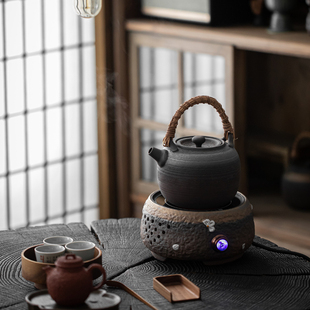 提梁茶壶泡茶复古粗陶全自动小型电陶炉套装 古法煮茶器煮茶炉日式
