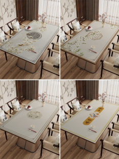 新中式 皮革桌垫防水防油免洗防烫桌布中国风餐桌垫桌面台布茶几垫