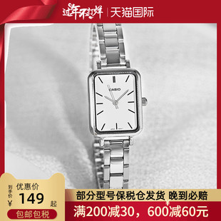 正品 卡西欧手表女复古小方块时尚 简约石英女式 手表v009海外直邮