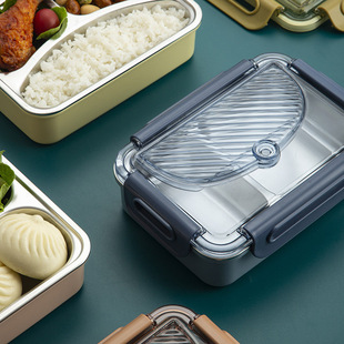 304不锈钢饭盒加热便当盒分格保温午餐盒日式 学生上班族餐具餐盘