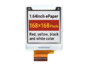 红黄黑白四色 168×168分辨率 方形e 微雪1.64寸墨水屏模块 Paper
