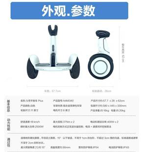 燃动版 跟随双轮智能遥控成人代步车 小米平衡车