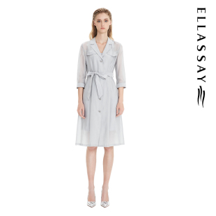 ELLASSAY歌力思春夏新款 优雅收腰显瘦两件套风衣女EWE332F02500