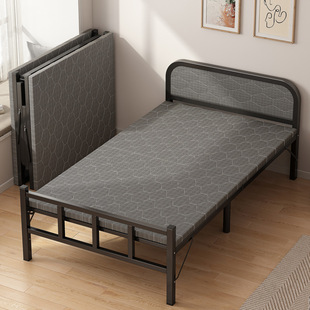 折叠床单人家用简易床陪护1.2米加固午休小床出租屋成人硬板铁床