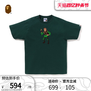 春夏猿人印花图案纯色短袖 T恤110062K BAPE男装