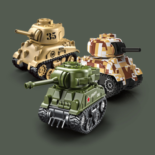 迷你仿真回力Q版 合金小坦克迷彩军事车大炮模型儿童玩具生日礼物